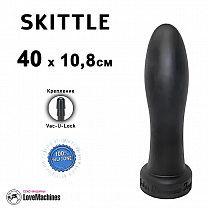 Фаллоимитатор SKITTLE, чёрный, Vac-U-Lock, силикон, 40 см